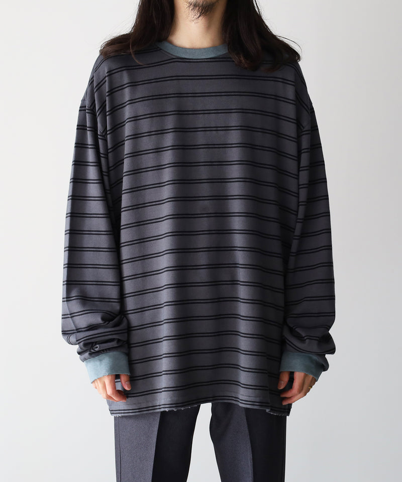 RESEARCHED TEE LS / COTTON BORDER JERSEY -SandWaterr