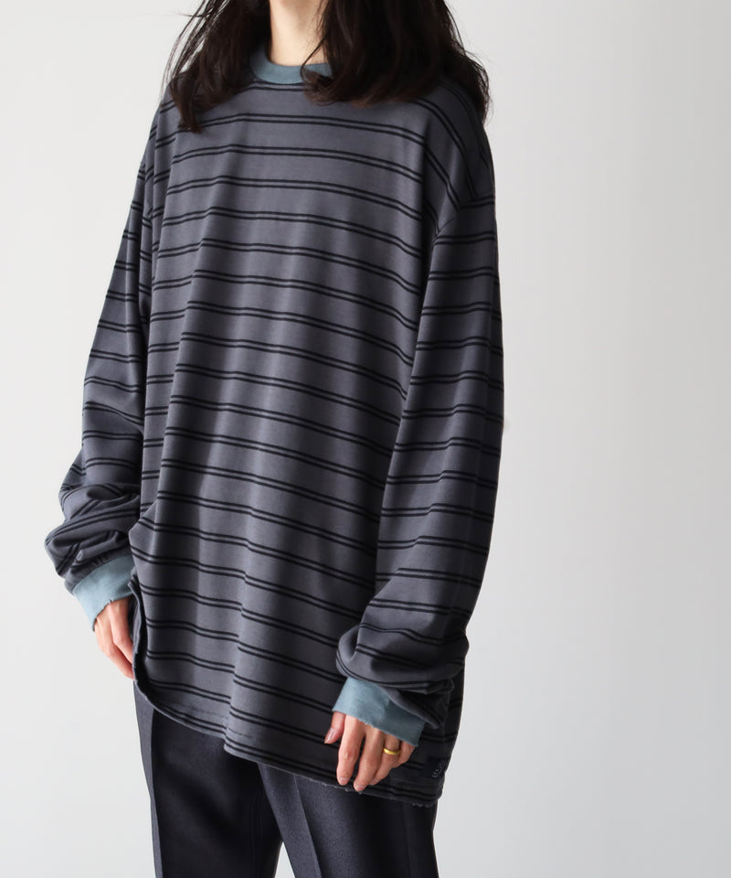 RESEARCHED TEE LS / COTTON BORDER JERSEY -SandWaterr