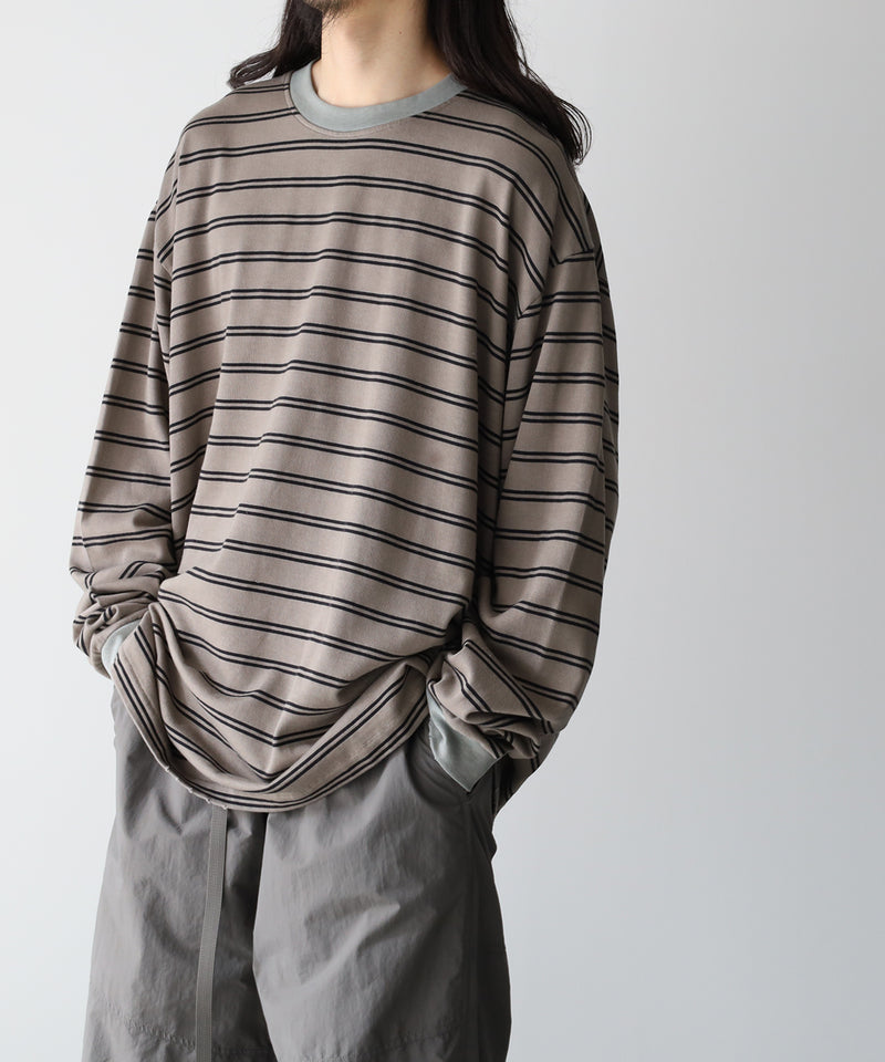 RESEARCHED TEE LS / COTTON BORDER JERSEY -SandWaterr
