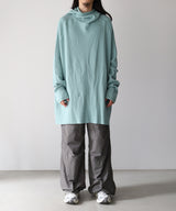 ORGANIZED HOODED PULLOVER LONG TOP / COTTON THERMAL -SandWaterr