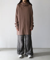 ORGANIZED HOODED PULLOVER LONG TOP / COTTON THERMAL -SandWaterr