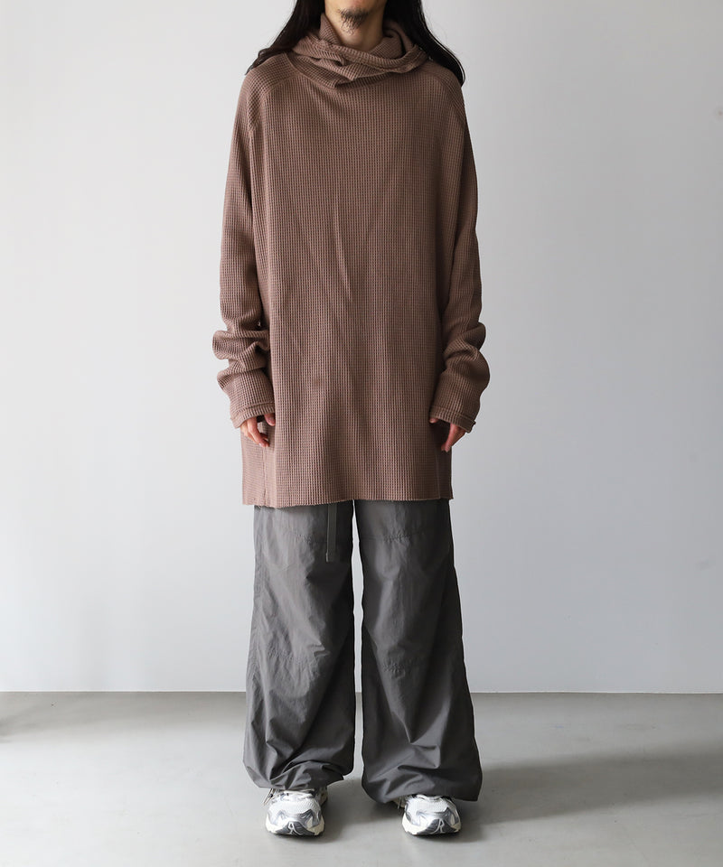 ORGANIZED HOODED PULLOVER LONG TOP / COTTON THERMAL -SandWaterr