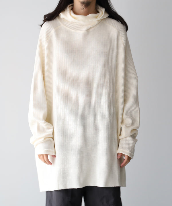 ORGANIZED HOODED PULLOVER LONG TOP / COTTON THERMAL -SandWaterr