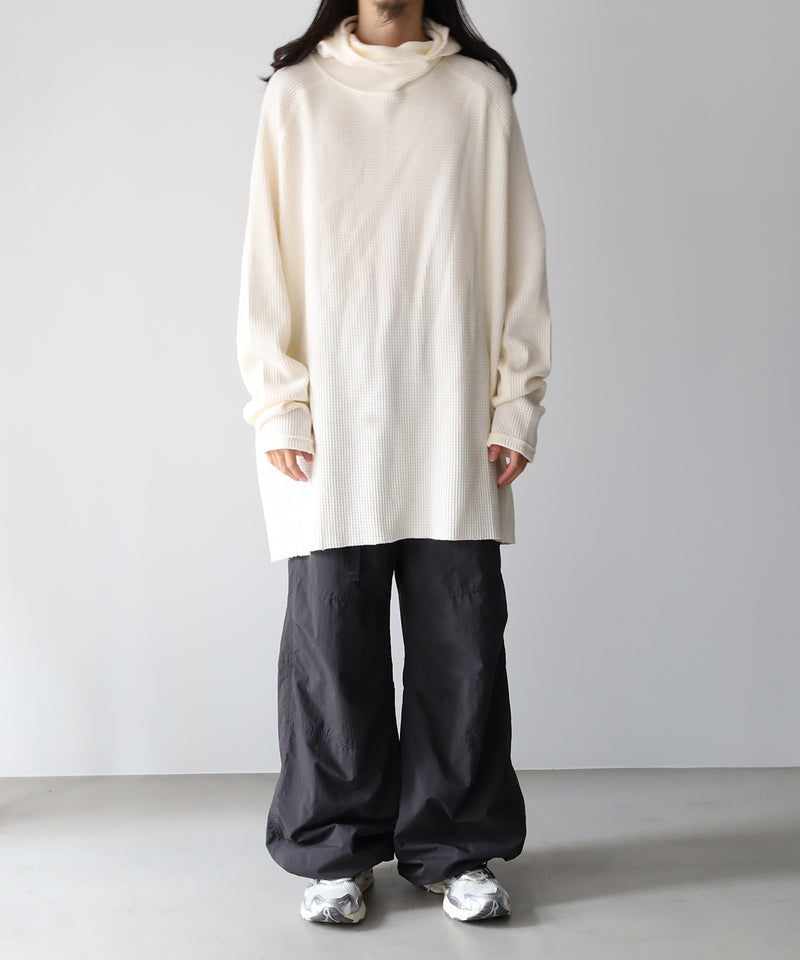 ORGANIZED HOODED PULLOVER LONG TOP / COTTON THERMAL -SandWaterr