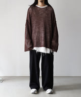 RESEARCHED  BOAT NECK SWEATER /  MOHAIR MIX YARN -SandWaterr