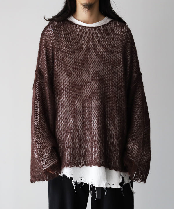 RESEARCHED  BOAT NECK SWEATER /  MOHAIR MIX YARN -SandWaterr