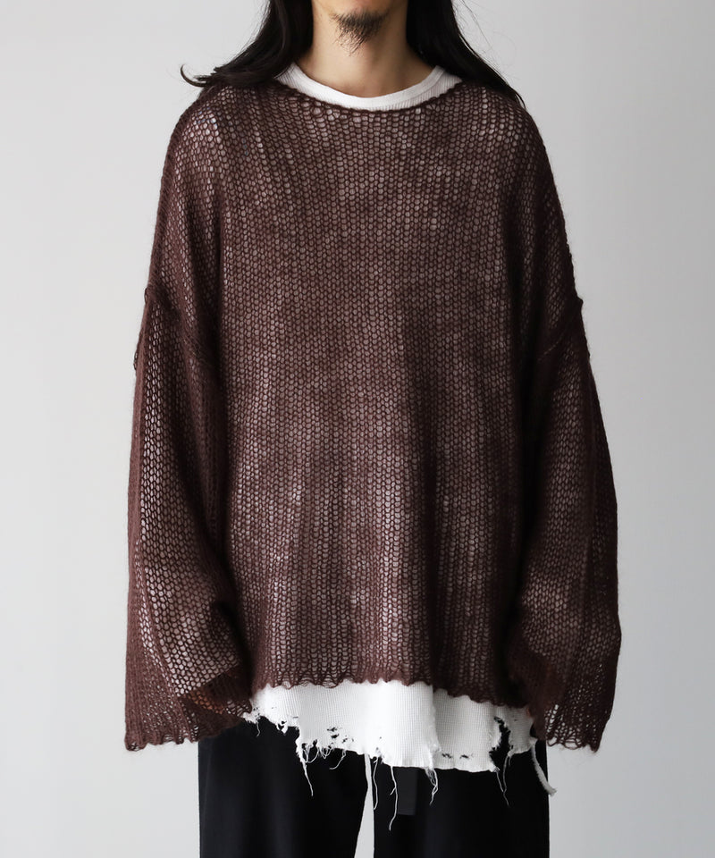 RESEARCHED  BOAT NECK SWEATER /  MOHAIR MIX YARN -SandWaterr