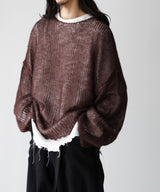 RESEARCHED  BOAT NECK SWEATER /  MOHAIR MIX YARN -SandWaterr