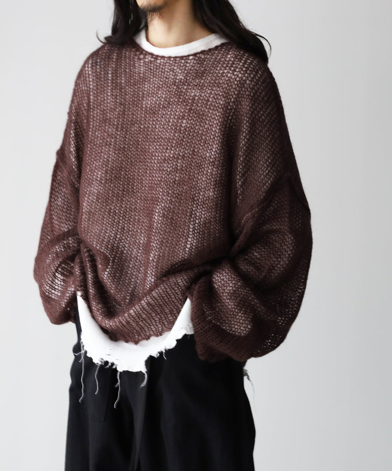 RESEARCHED  BOAT NECK SWEATER /  MOHAIR MIX YARN -SandWaterr