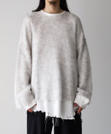 RESEARCHED  BOAT NECK SWEATER /  MOHAIR MIX YARN -SandWaterr