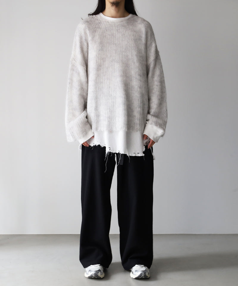 RESEARCHED  BOAT NECK SWEATER /  MOHAIR MIX YARN -SandWaterr