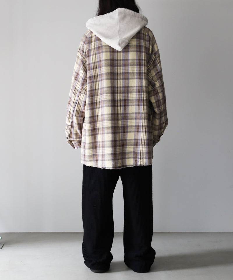 NEL CHECK HOODIE SHIRT - ANCELLM