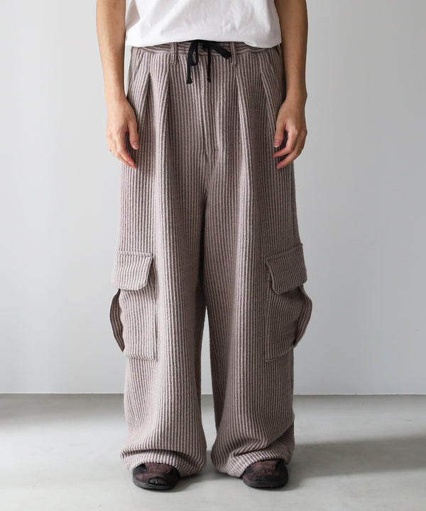 WOOL CORDUROY CARGO SLACKS - ANCELLM