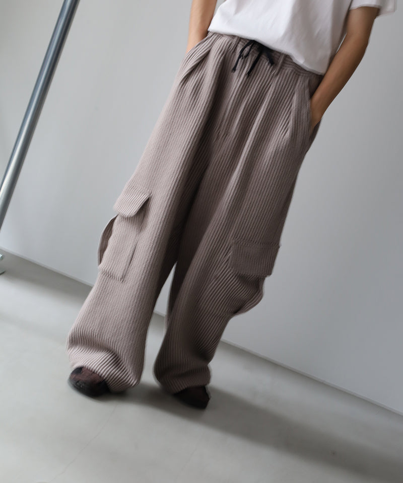 WOOL CORDUROY CARGO SLACKS - ANCELLM