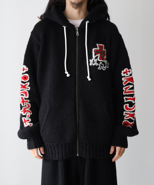 HAND KINITTED SK8 ZIP HOODIE - RICENINETEN
