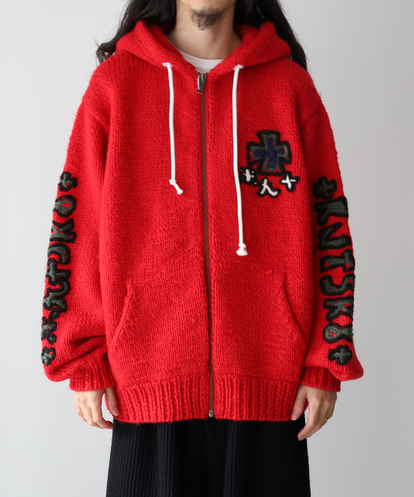 HAND KINITTED SK8 ZIP HOODIE - RICENINETEN