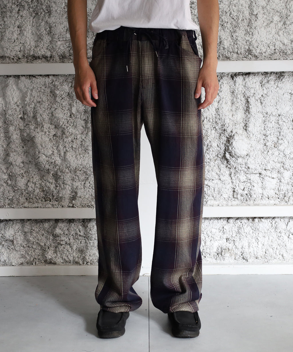 FLANNEL CHECK EASY SLACKS - ANCELLM