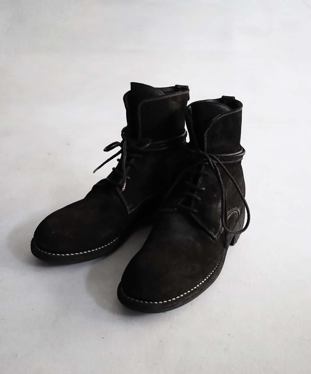 GUIDO_OLD VACCHETTA REVERSE CV LACED UP BOOTS- GUIDI&ROSELLINI