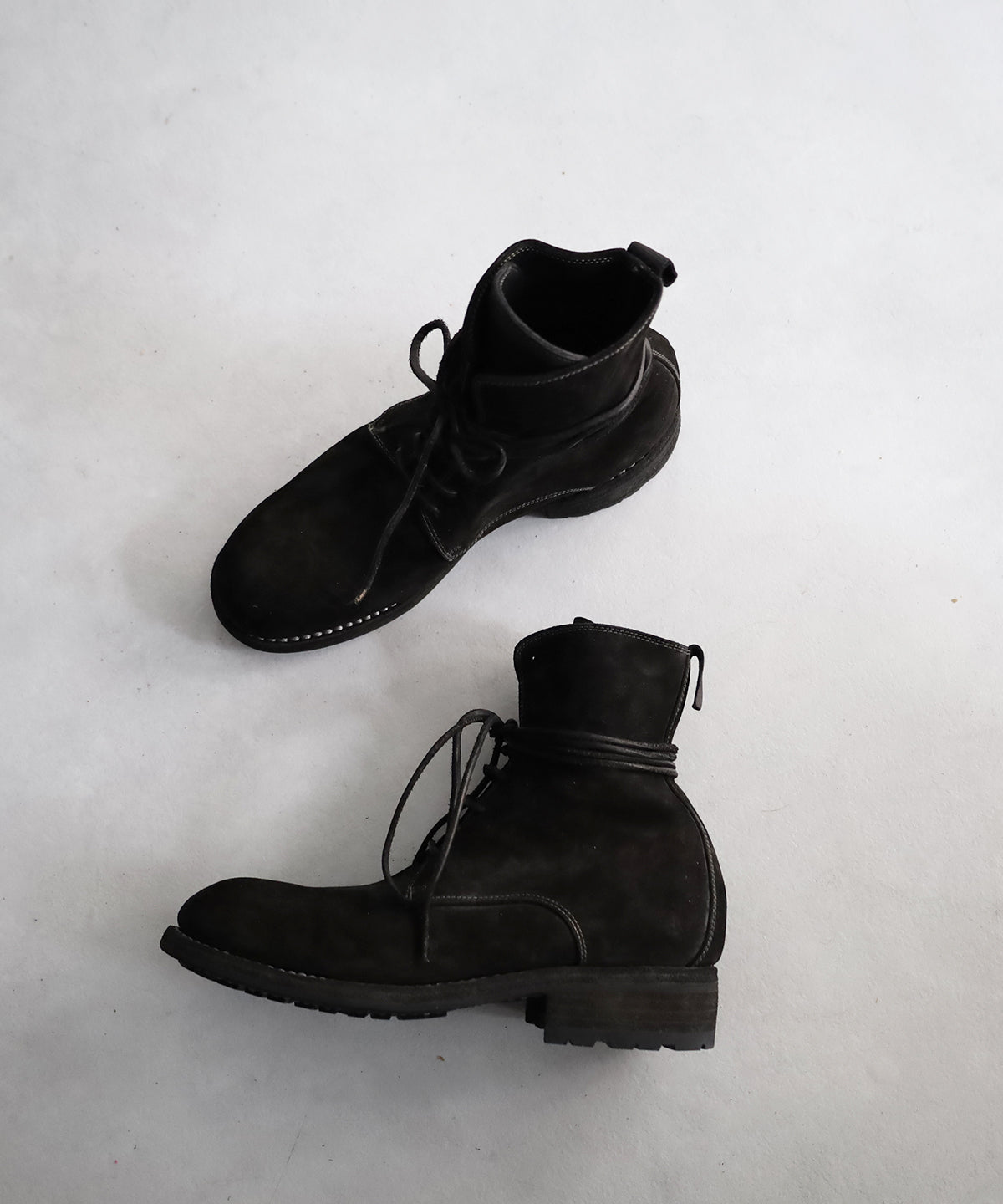 GUIDO_OLD VACCHETTA REVERSE CV LACED UP BOOTS- GUIDI&ROSELLINI
