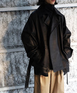 Leather Short Trench Coat - Blanc YM