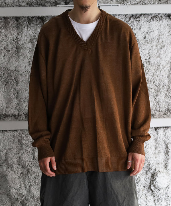 Organic hemp V-neck sweater - walenode