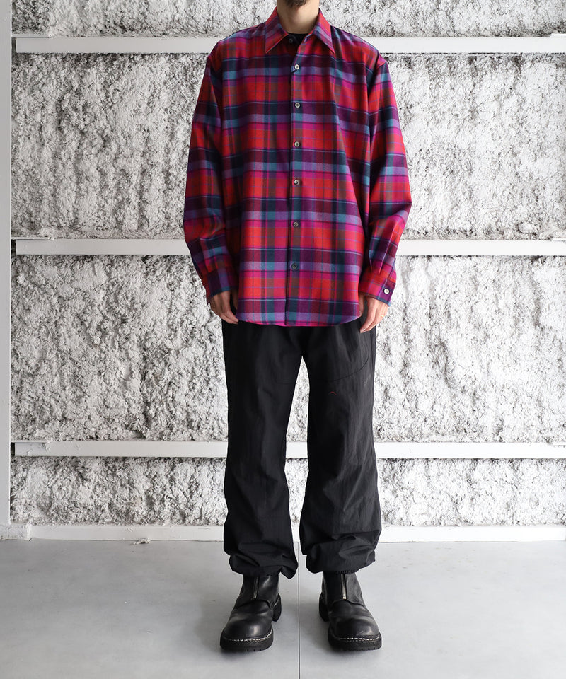 wool check shirt - semoh