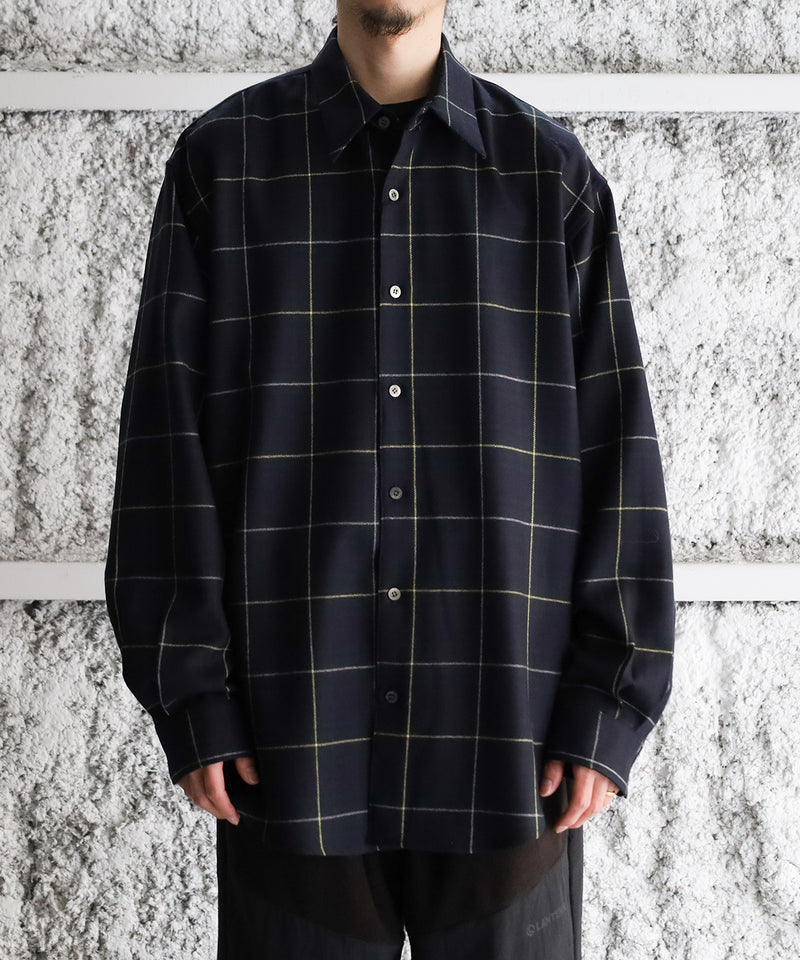 wool check shirt - semoh