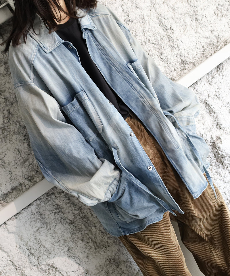 <LAST1>AGING DENIM SHIRT JACKET - ANCELLM