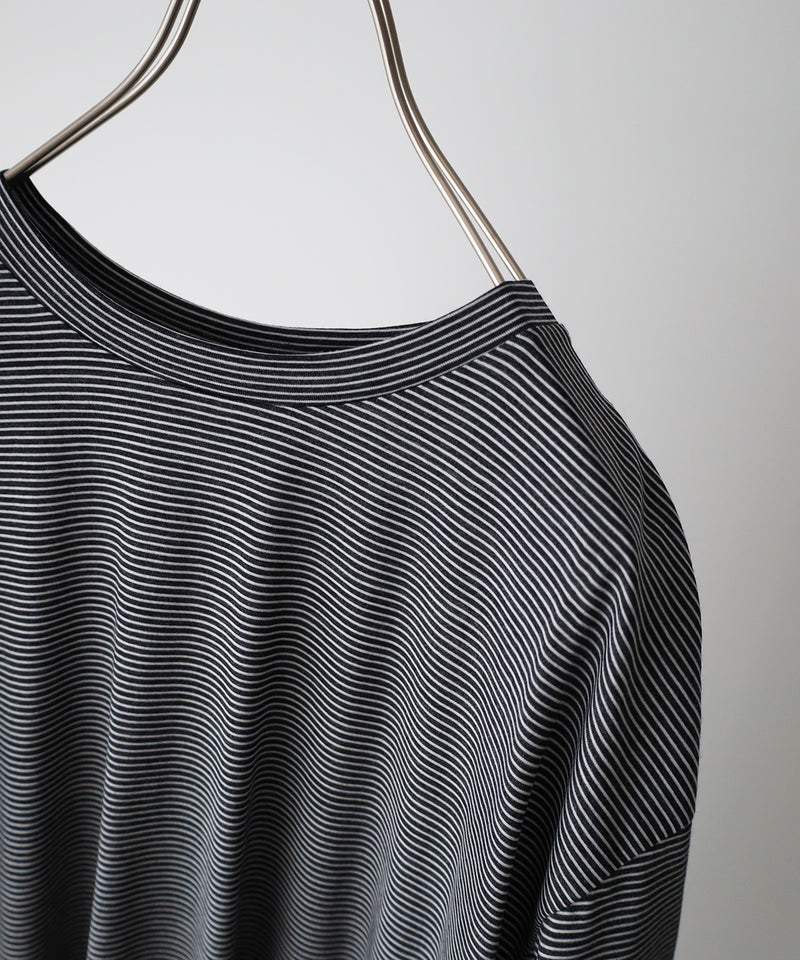SUPER120's WOOL SINGLE JERSEY WASHABLE CREW NECK TEE - marka