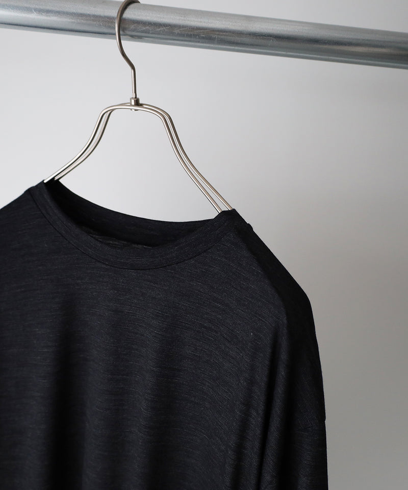 SUPER120's WOOL SINGLE JERSEY WASHABLE CREW NECK TEE - marka