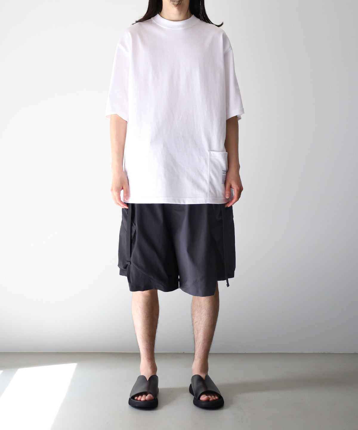 LAST1>> SP56A-M NYLON STRETCH DOUBLE CARGO SHORT PANTS